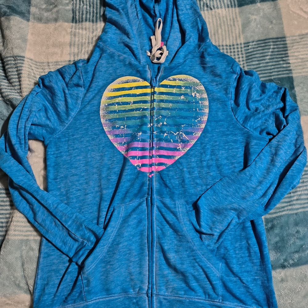 Hard Candy Blue and Pink Pajama Set with Heart Design - Picture 3 of 4